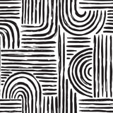 Raffia Curves Wallpaper in Charcoal on White