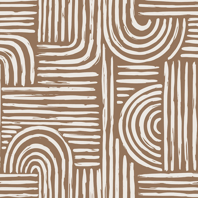 Raffia Curves Wallpaper in Mocha
