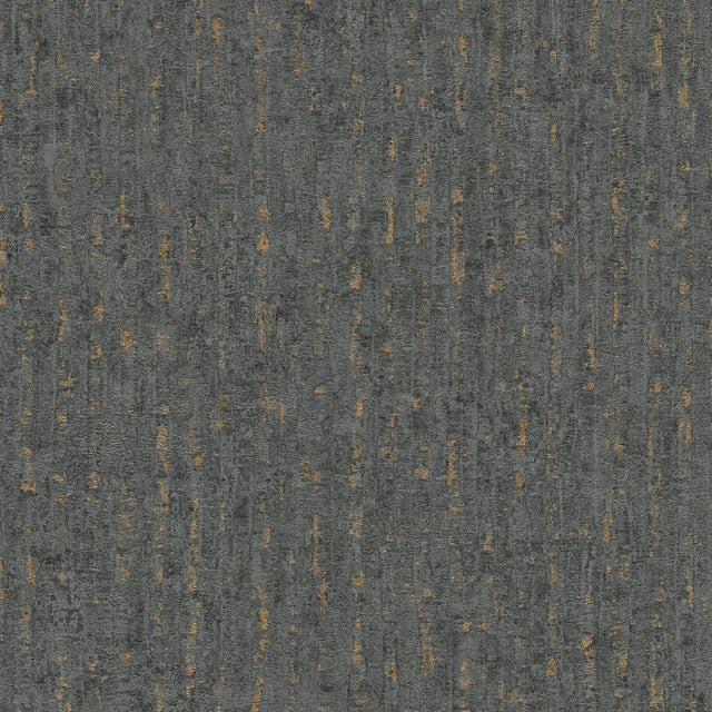 Seceda Wallpaper in Graphite with Gold Metallic