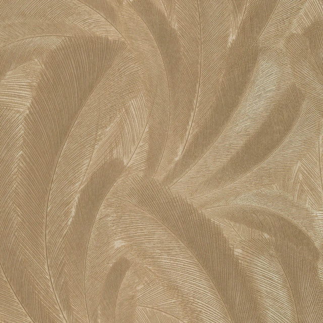 Textured Fern Wallpaper in Gold