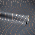 Motion Geo Wave Wallpaper in Charcoal