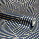 Wingate Geometric Wallpaper in Blue and Gold