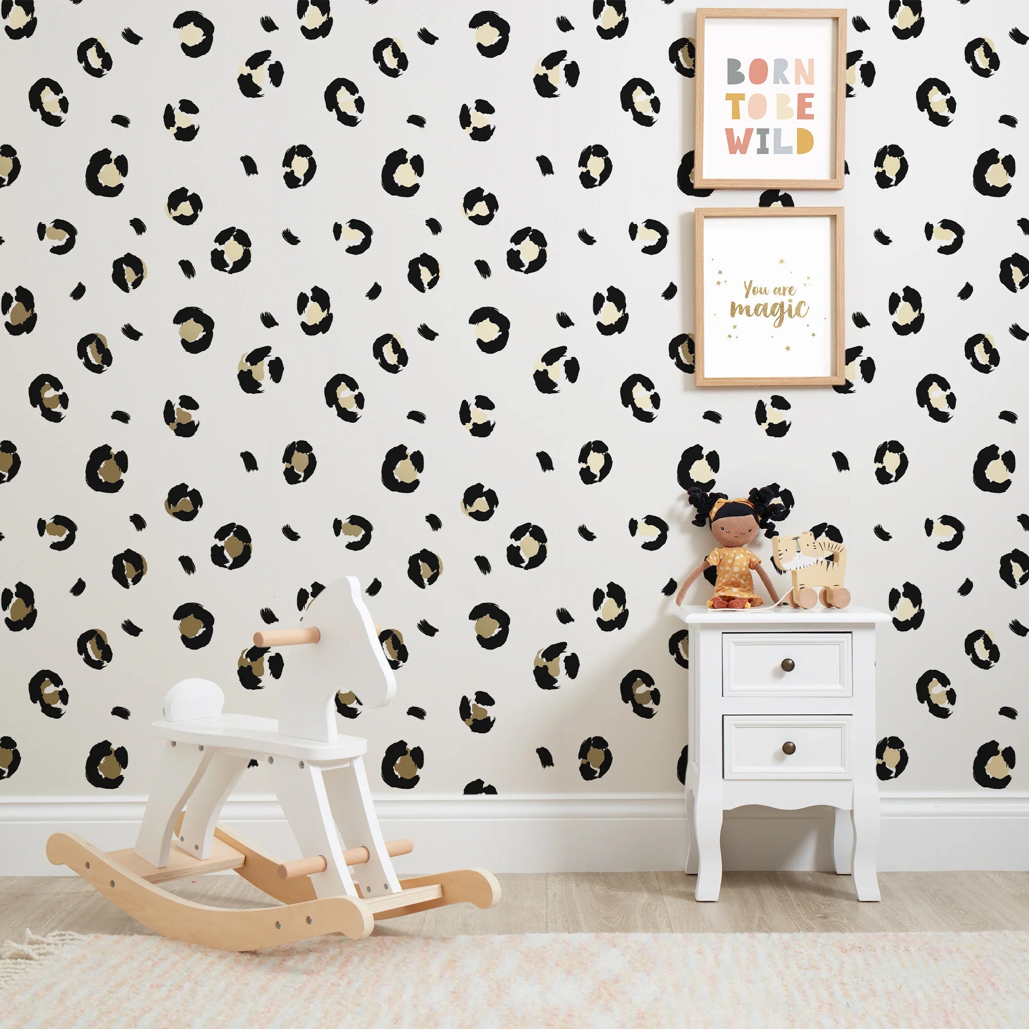 Black & White Leopard Print Peel & Stick Wallpaper – MUSE Wall Studio