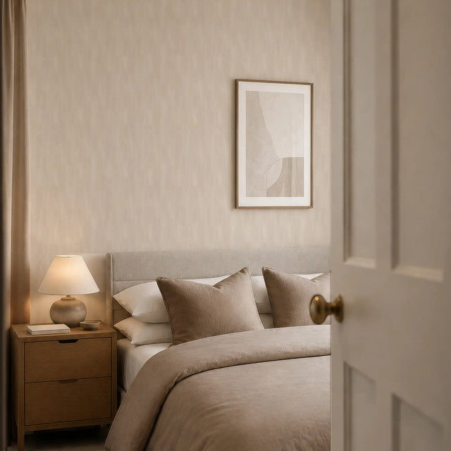 LUX Textures Chenille Plain Wallpaper in Ivory