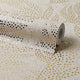 Large Speckled Leaf Wallpaper in Cream with Gold Foil