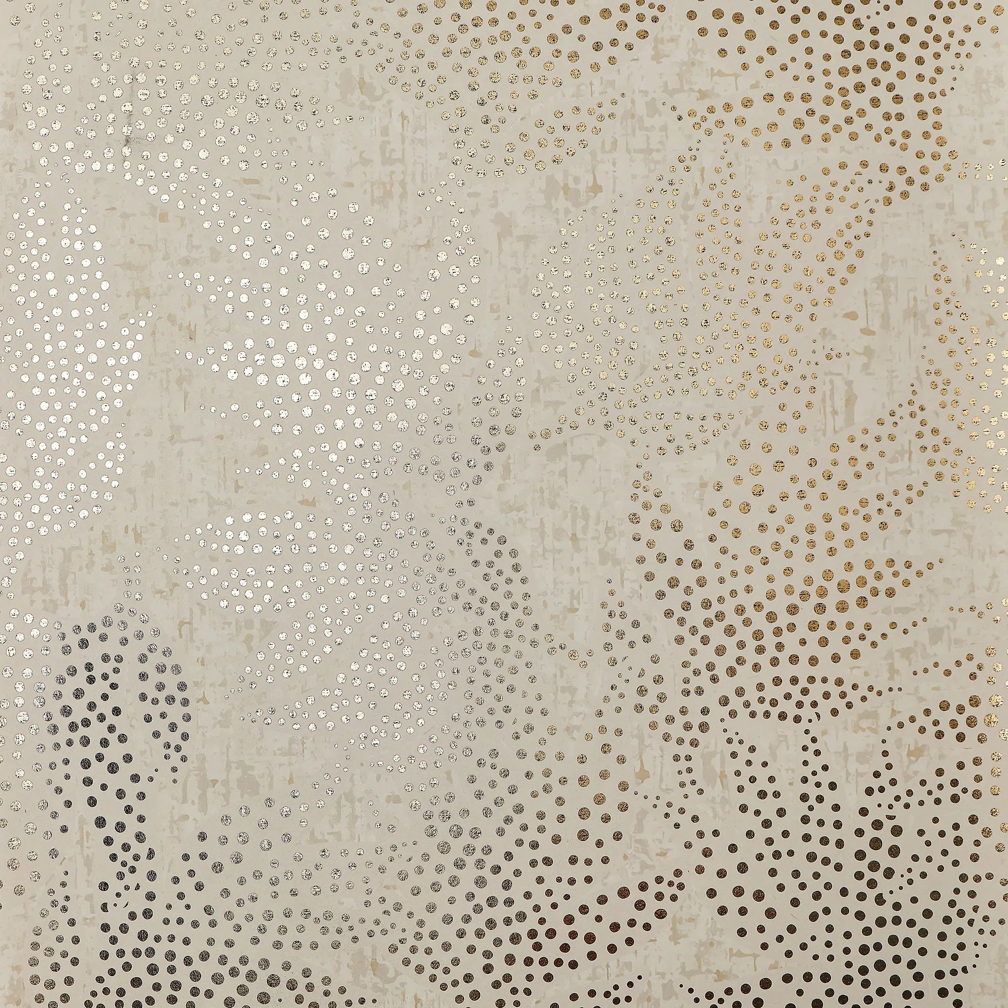 Large Speckled Leaf Wallpaper in Cream with Gold Foil