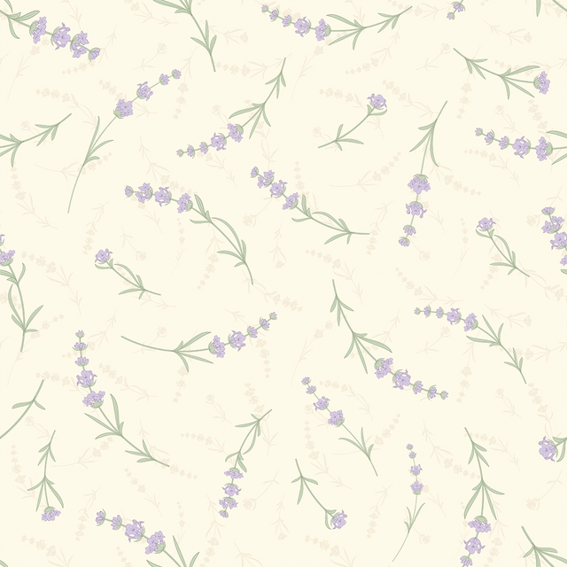 Lavender Cascade Wallpaper in Cream