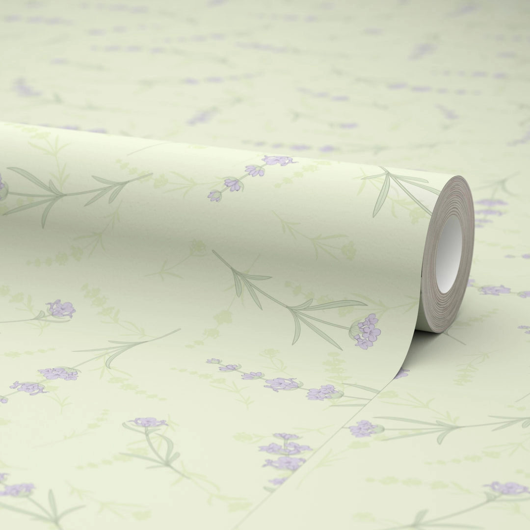 Lavender Cascade Wallpaper in Sage