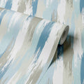 Layered Brushstrokes Wallpaper in Blues and Neutrals