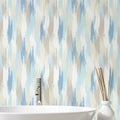 Layered Brushstrokes Wallpaper in Blues and Neutrals