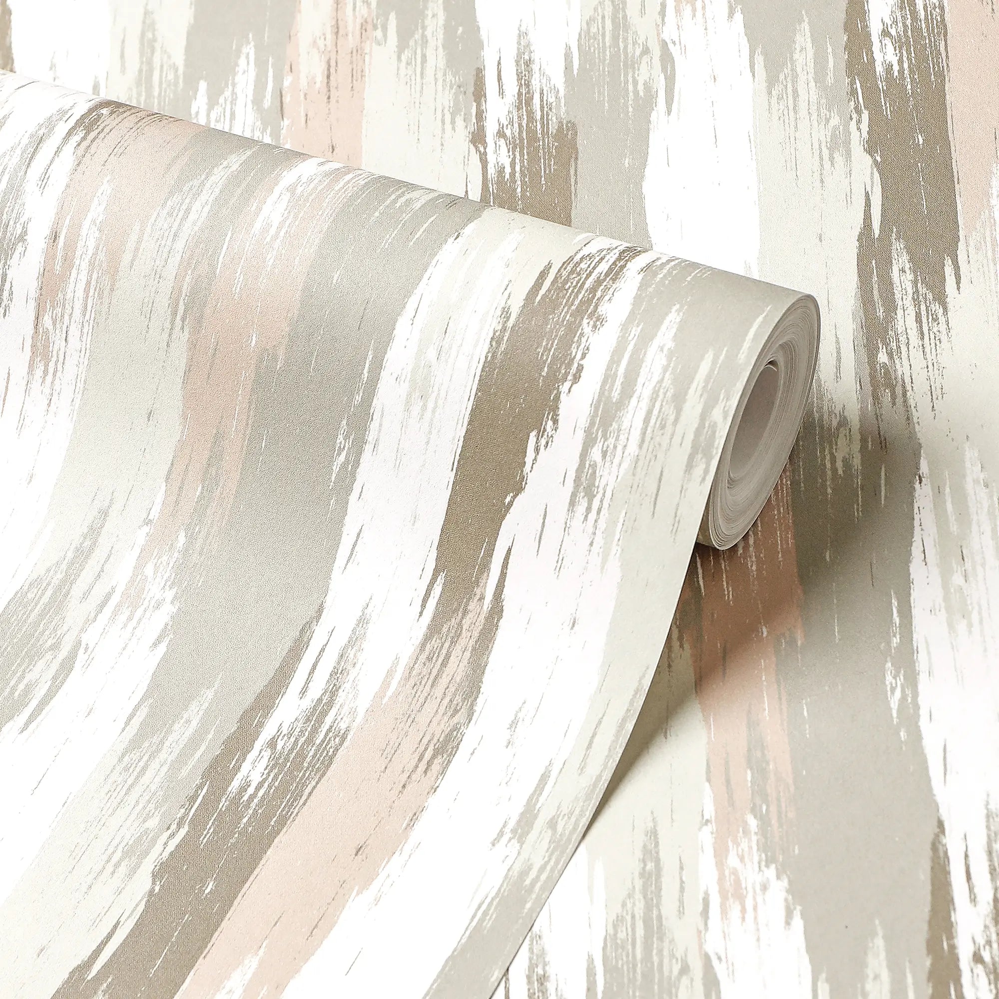 Layered Brushstrokes Wallpaper in Terracotta and Neutrals