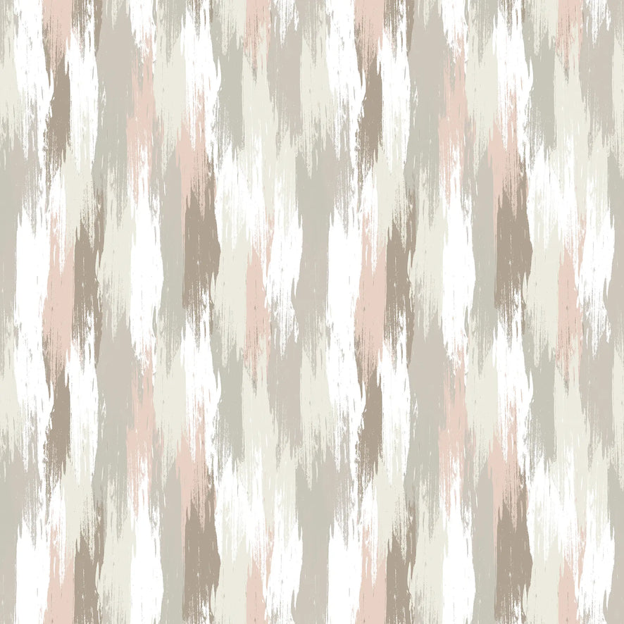 Layered Brushstrokes Wallpaper in Terracotta and Neutrals