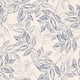 Layered Leaves Wallpaper in Blue on Cream