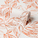 Layered Leaves Wallpaper in Terracotta on Cream