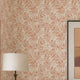 Layered Leaves Wallpaper in Terracotta on Cream