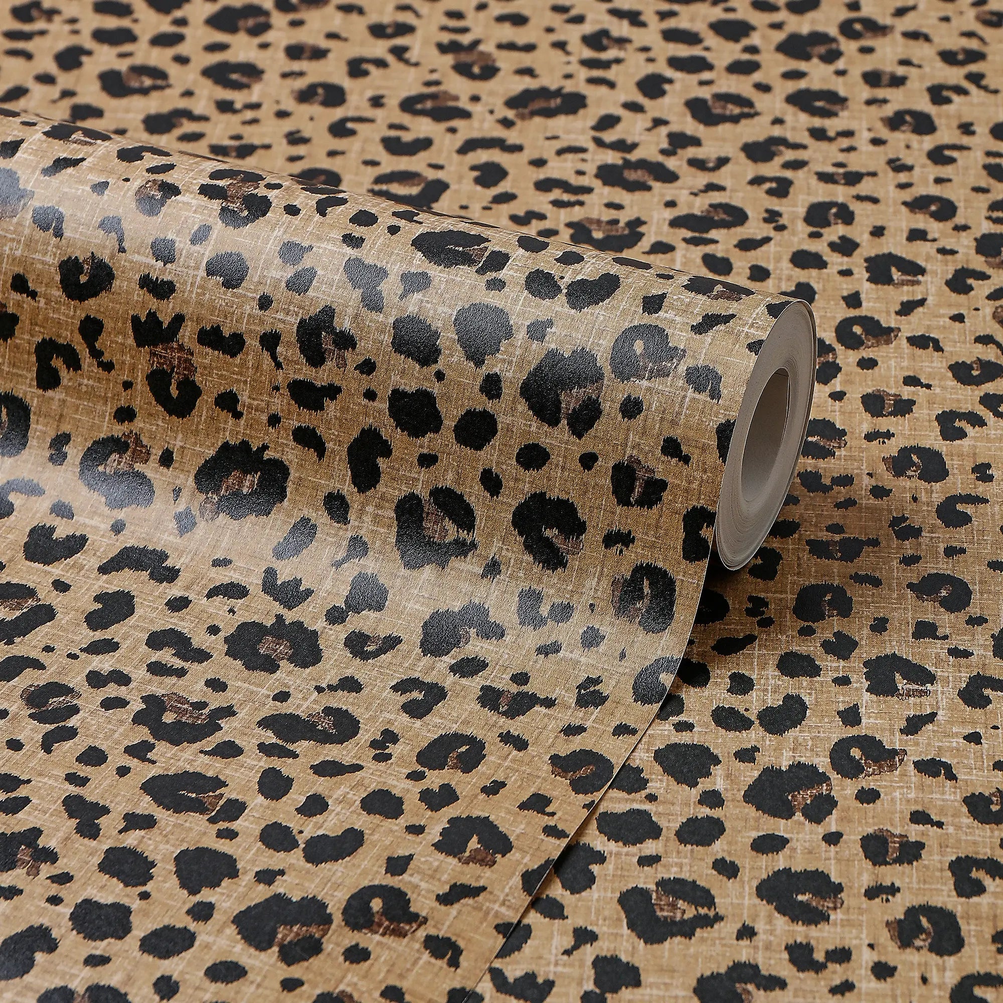 Leopard Spots Wallpaper in Brown and Black