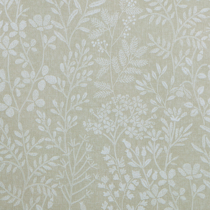 Linen Floral Wallpaper in Beige