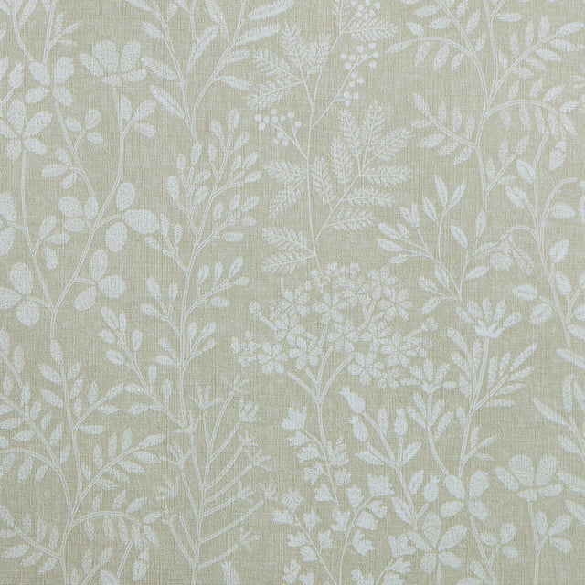 Linen Floral Wallpaper in Beige