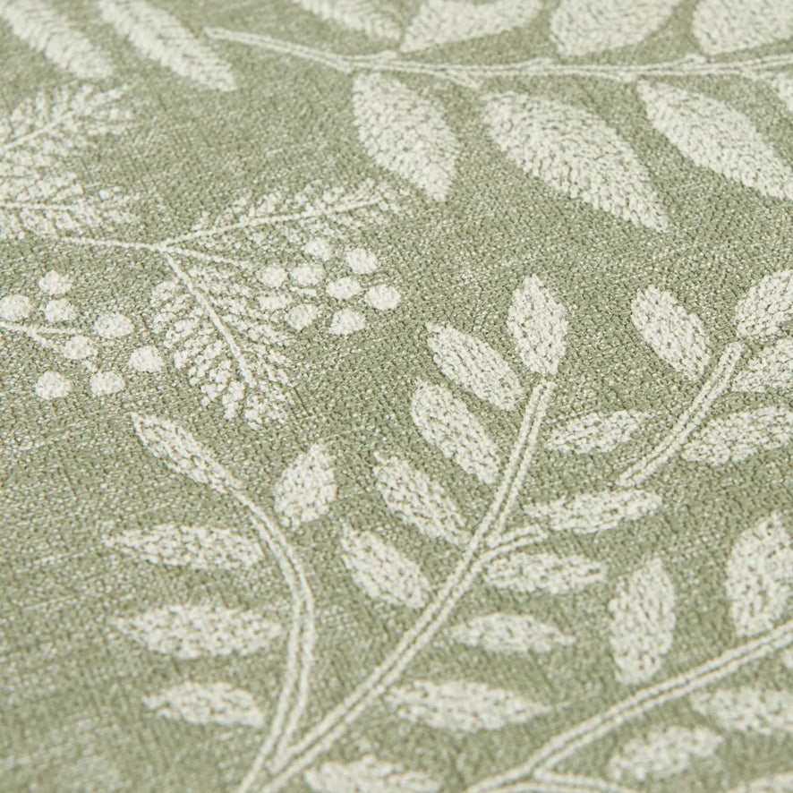 Linen Floral Wallpaper in Sage