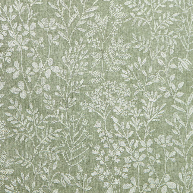 Linen Floral Wallpaper in Sage