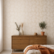 Linen Leaf Wallpaper in Ivory with Gold Foil