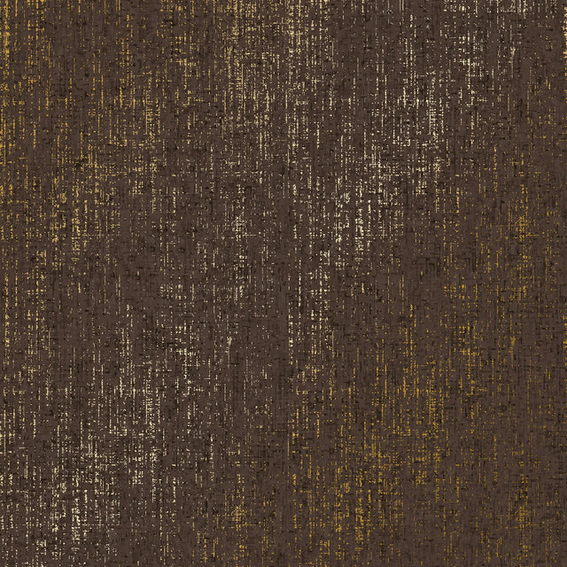 Linen Effect Wallpaper in Chocolate with Gold Foil