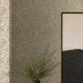 Linen Effect Wallpaper in Grey with Gold Foil