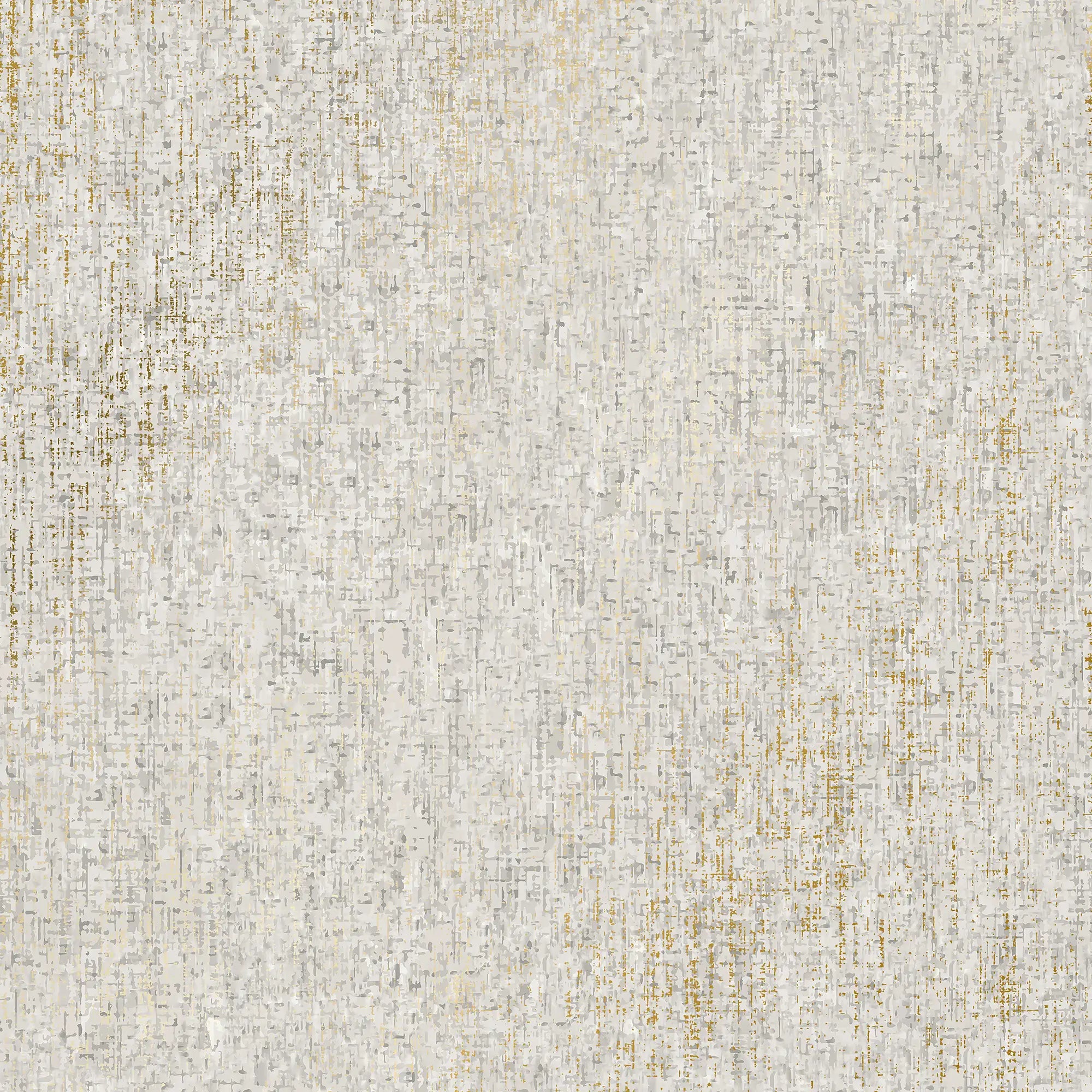 Linen Effect Wallpaper in Grey with Gold Foil