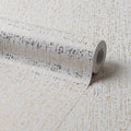 Linen Effect Wallpaper in Ivory with Gold Foil