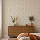 Linen Leaf Wallpaper in Grey with Gold Foil