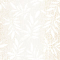 Linen Leaf Wallpaper in Ivory with Gold Foil