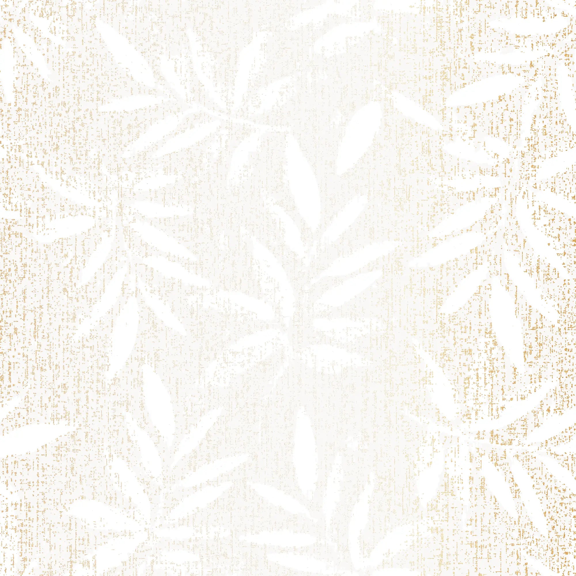 Linen Leaf Wallpaper in Ivory with Gold Foil