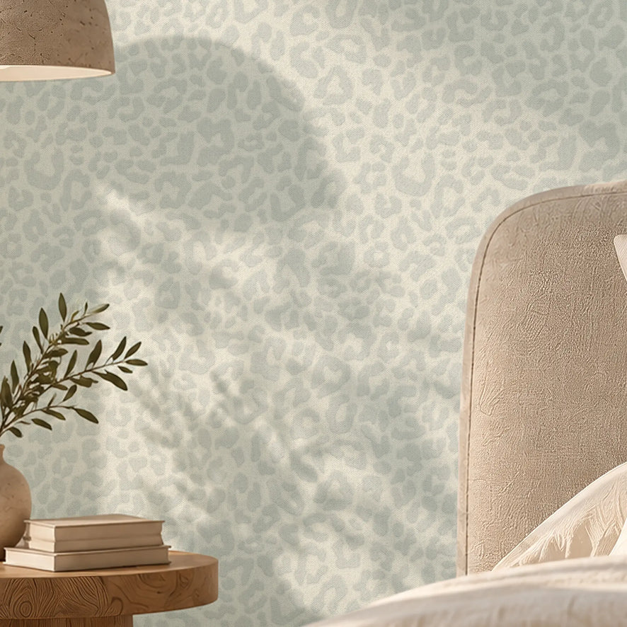 Linen Leopard Wallpaper in Grey
