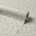 Linen Leopard Wallpaper in Grey