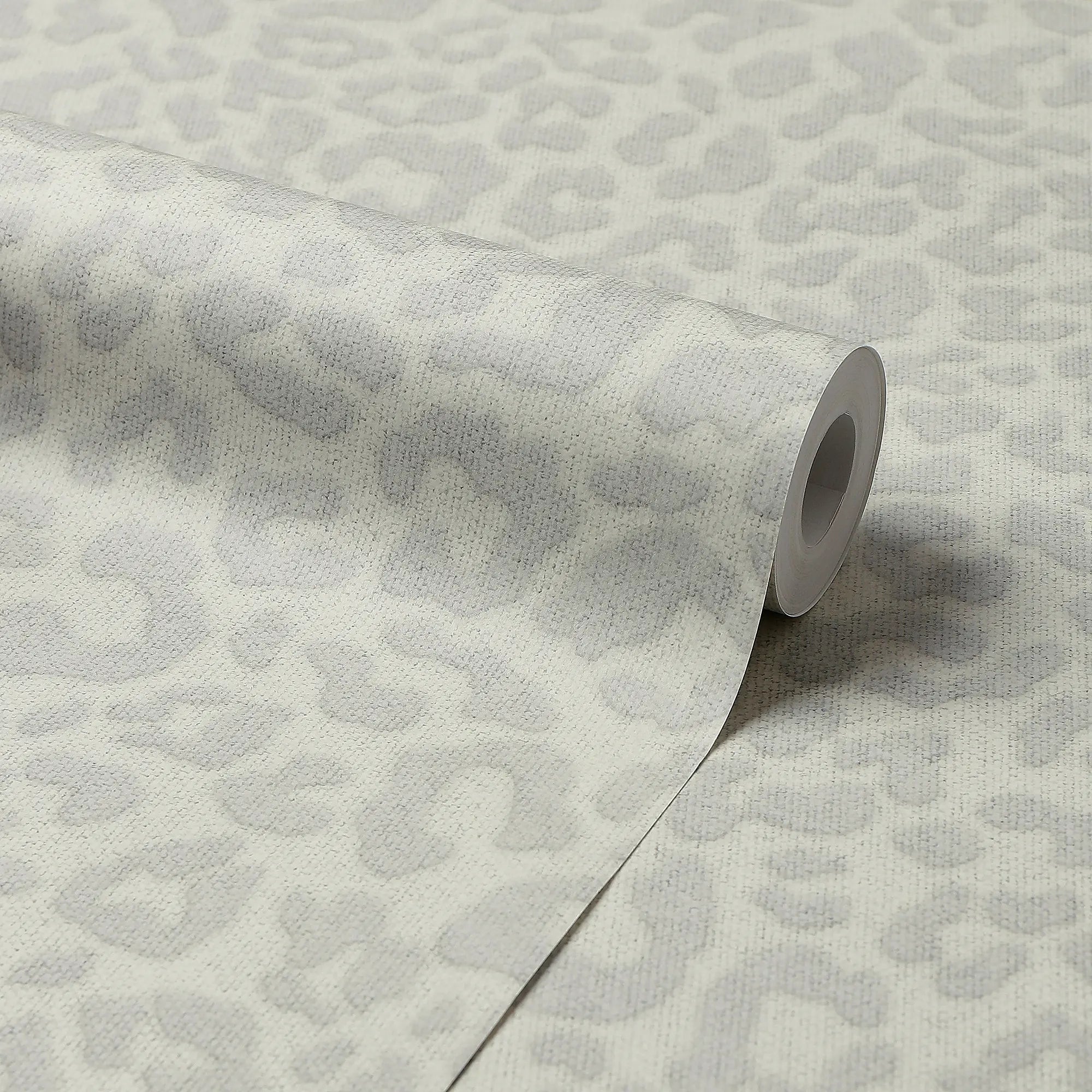 Linen Leopard Wallpaper in Grey