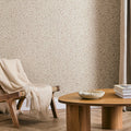 Linen Leopard Wallpaper in Latte