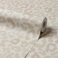 Linen Leopard Wallpaper in Latte