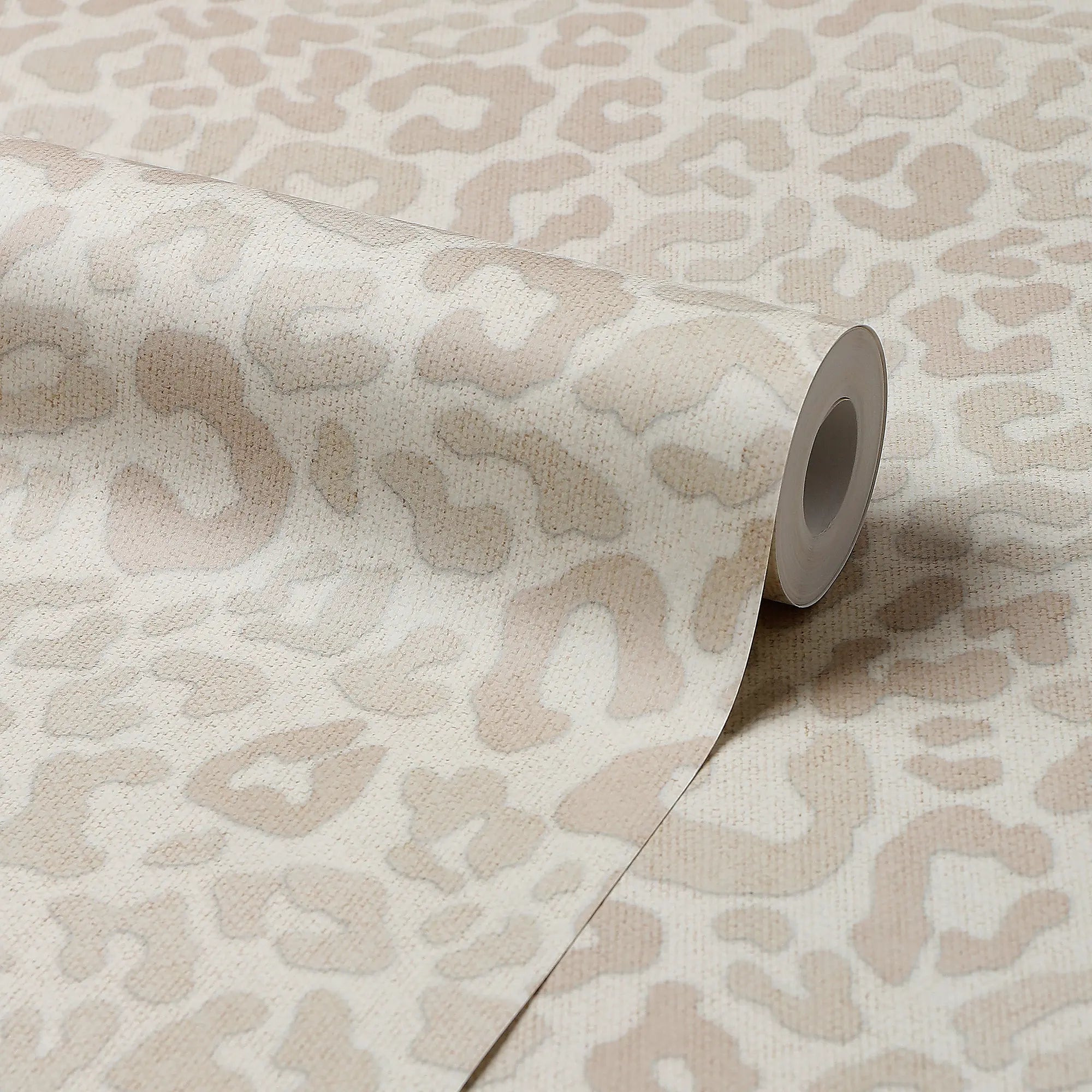 Linen Leopard Wallpaper in Latte