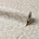 Linen Leopard Wallpaper in Latte