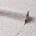 Linen Leopard Wallpaper in Pink
