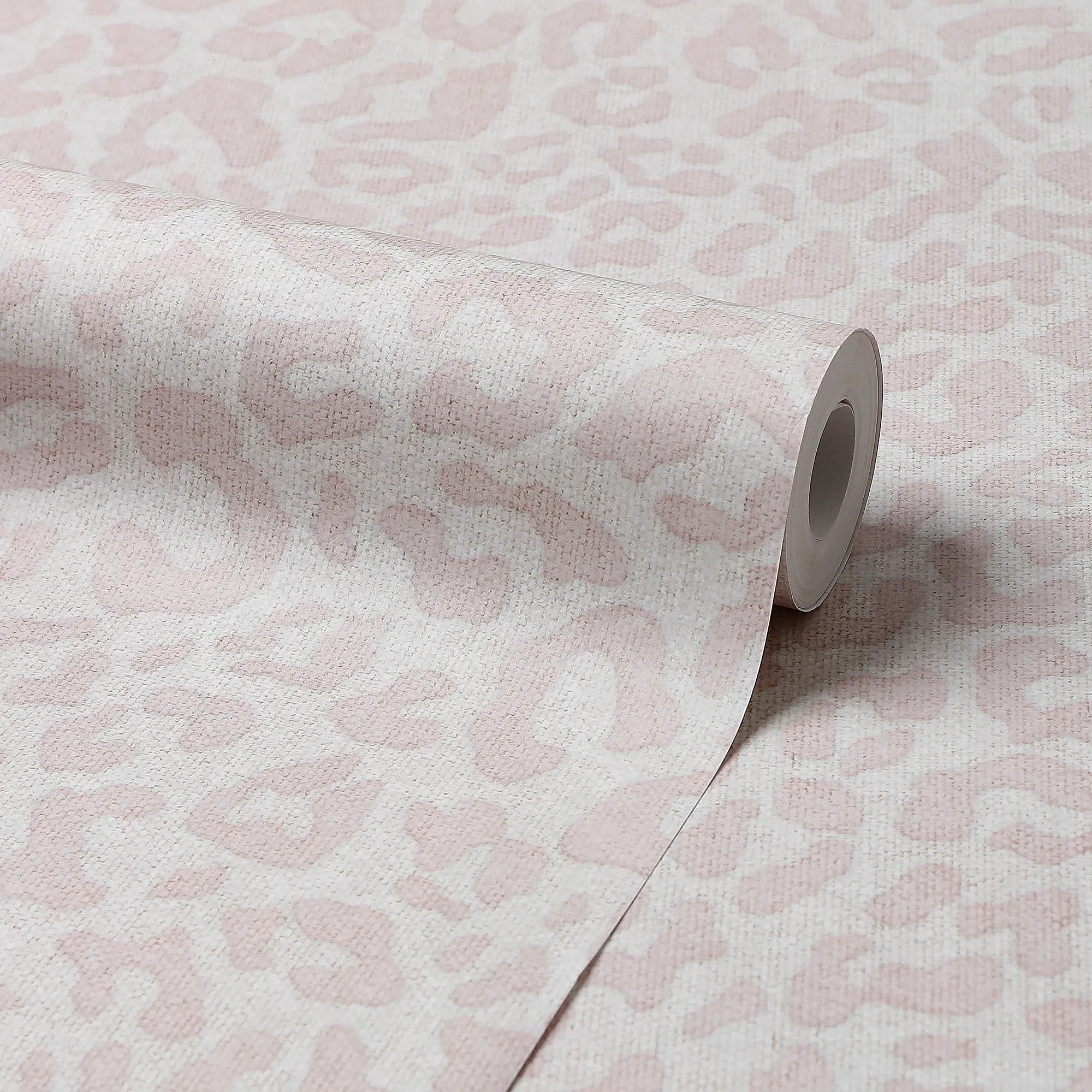 Linen Leopard Wallpaper in Pink