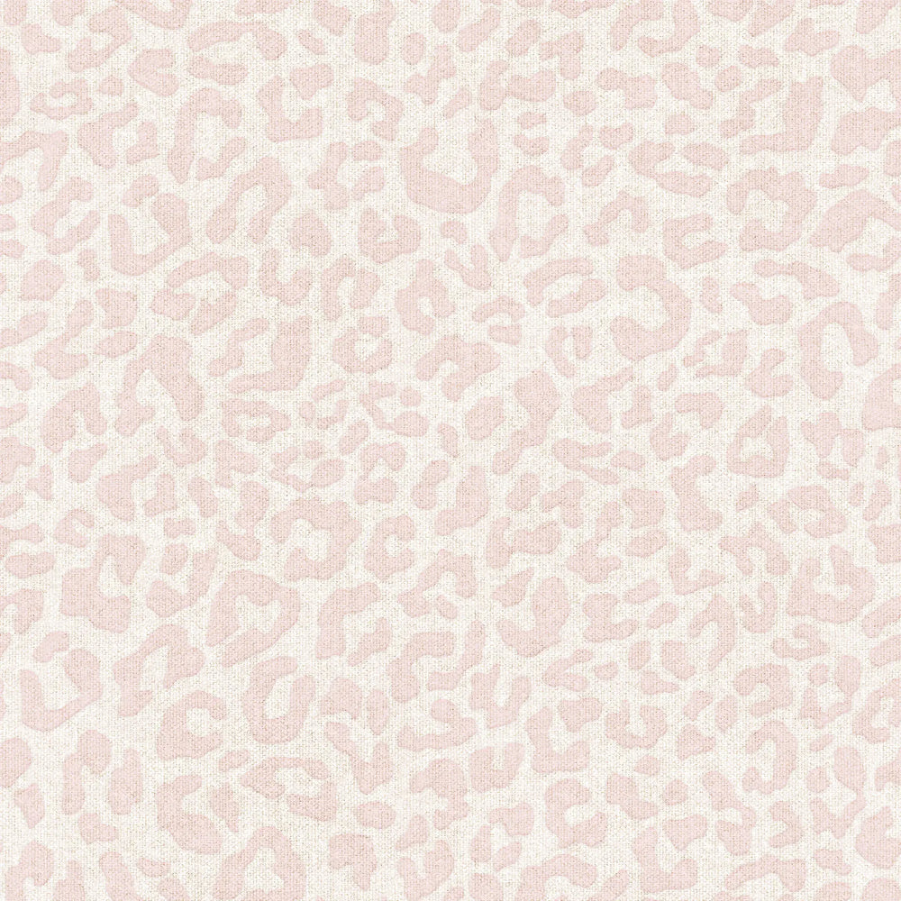 Linen Leopard Wallpaper in Pink