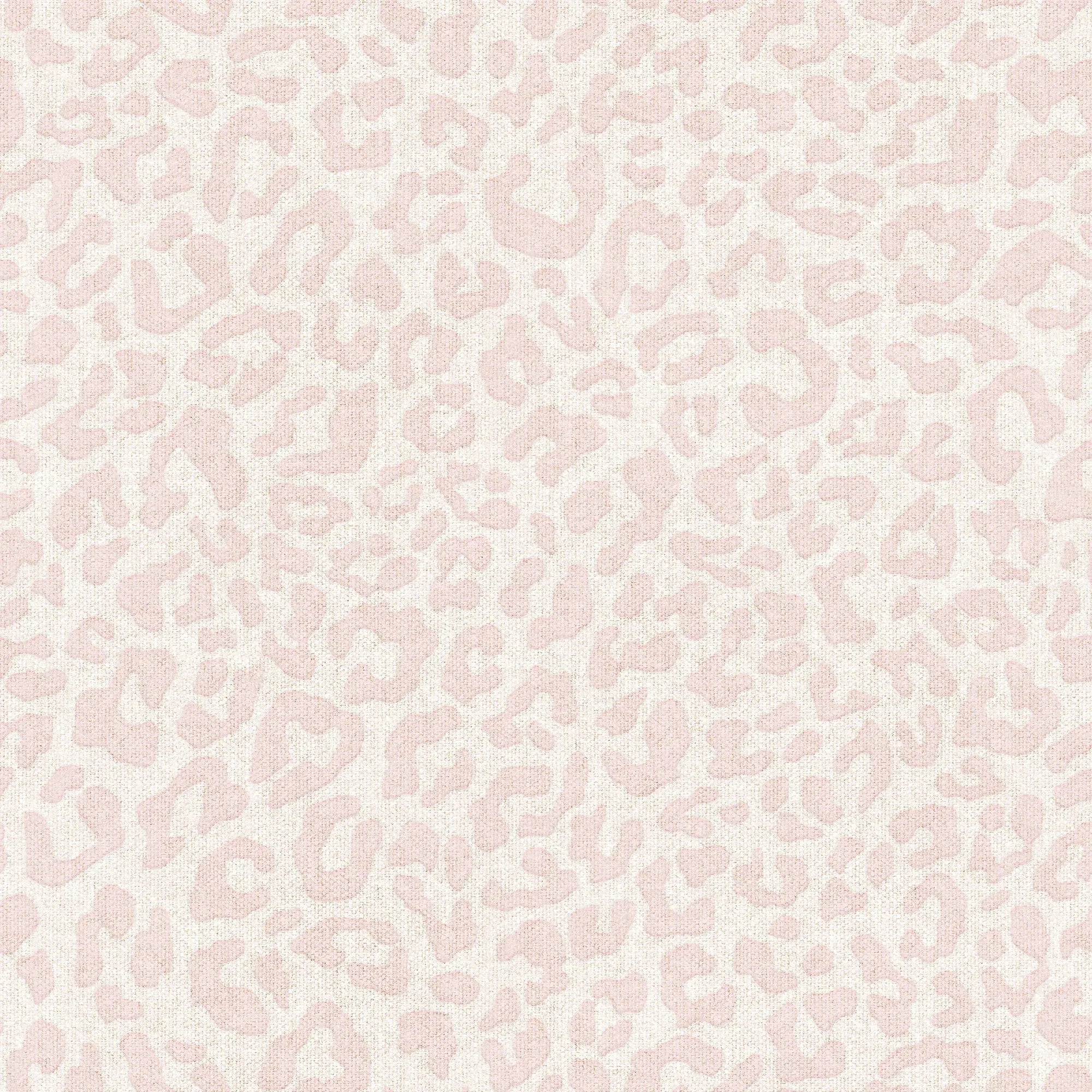Linen Leopard Wallpaper in Pink