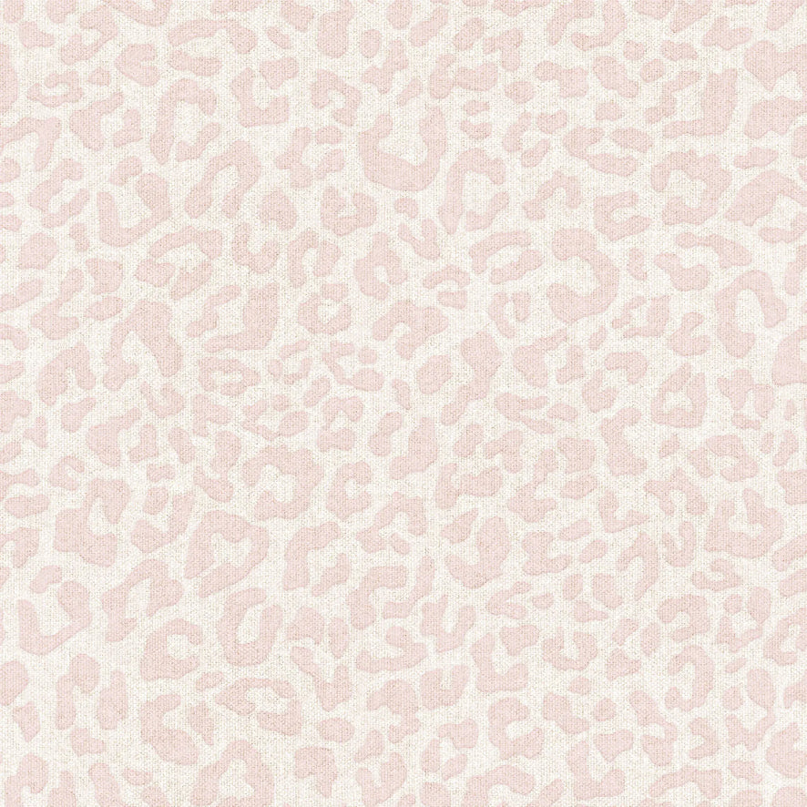 Linen Leopard Wallpaper in Pink
