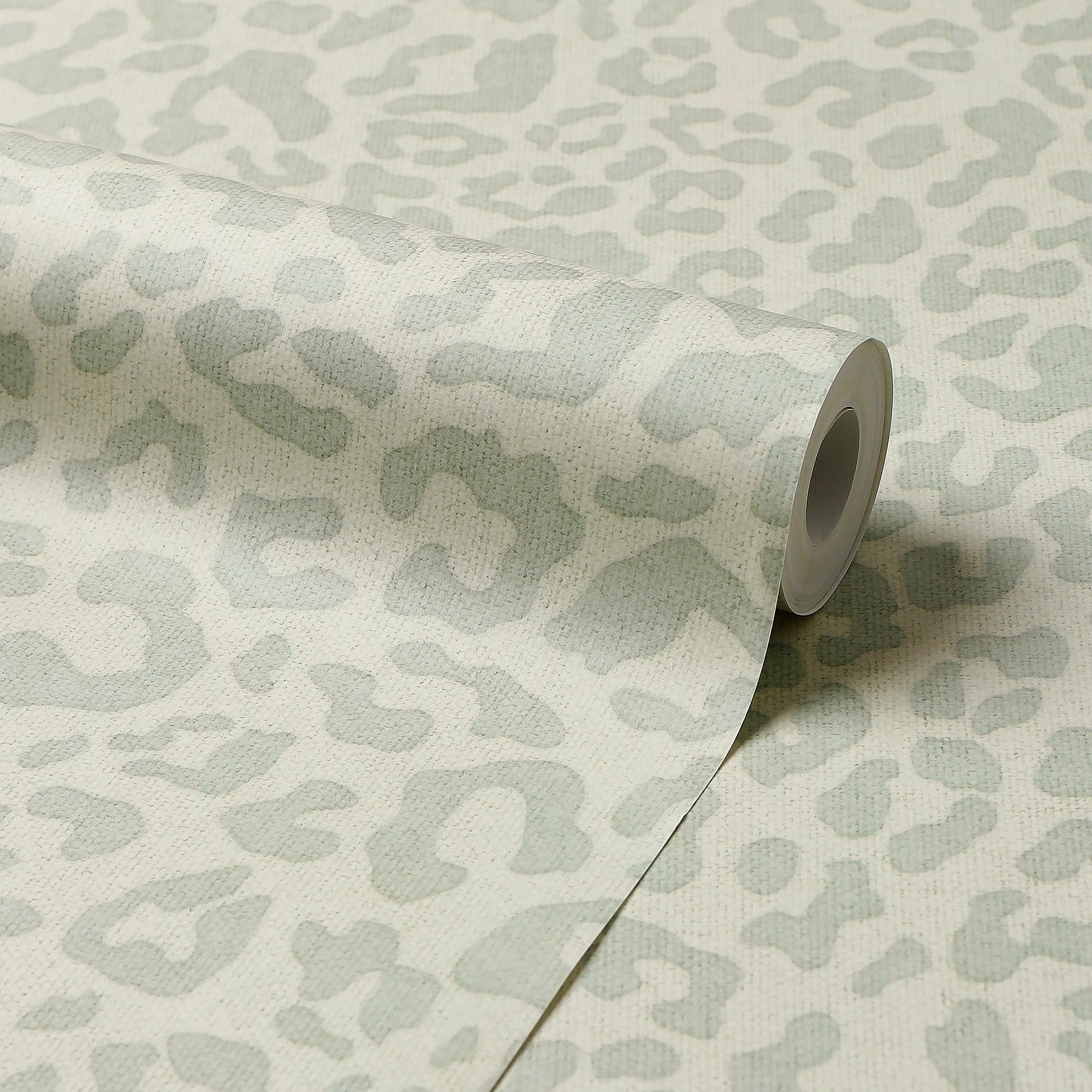 Linen Leopard Wallpaper in Sage