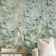 Liquid Marble Wallpaper in Sage and Gold