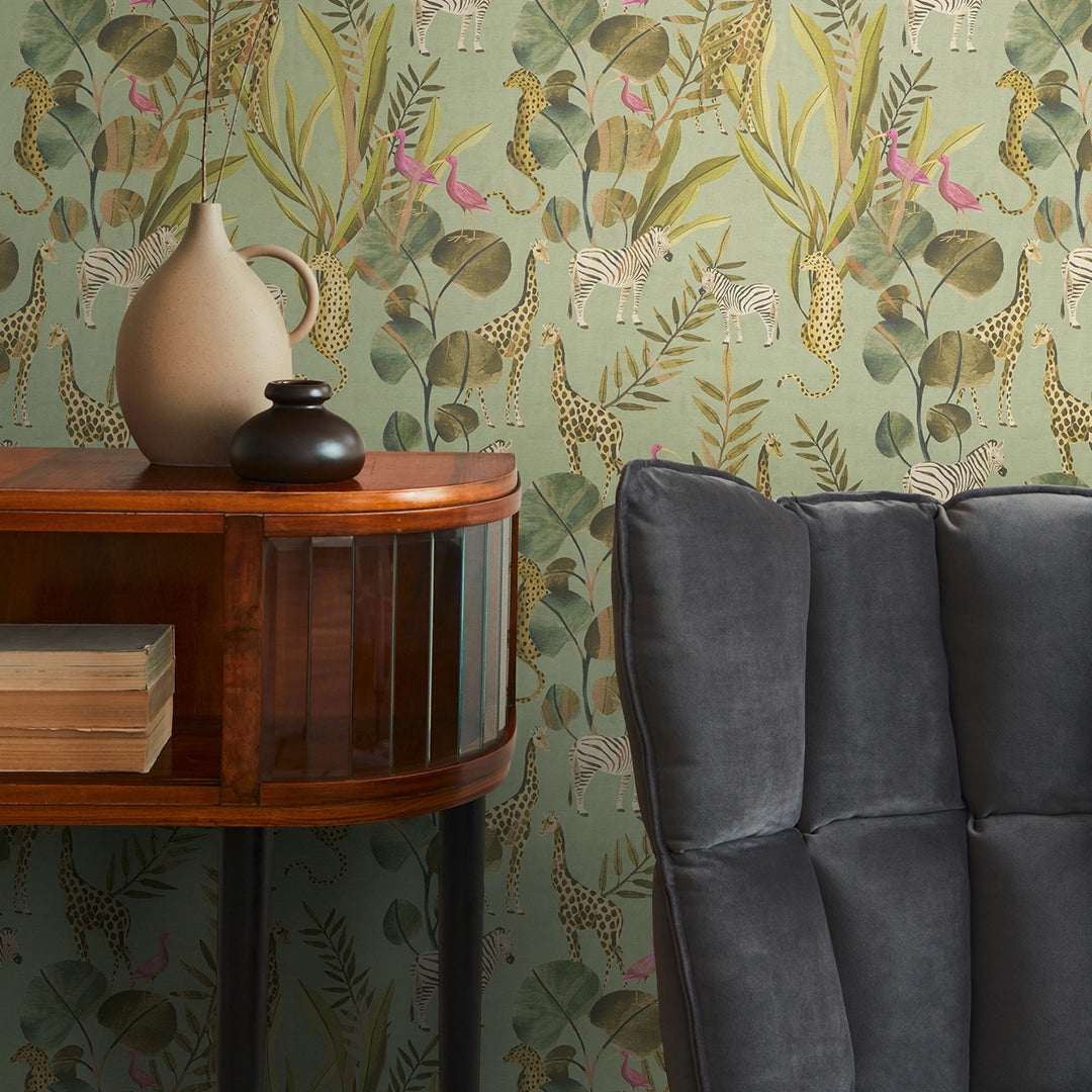 Wild Haven Wallpaper in Green