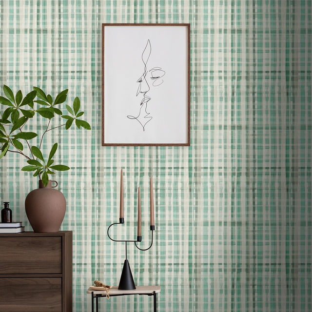 Weave Wallpaper in Duck Egg