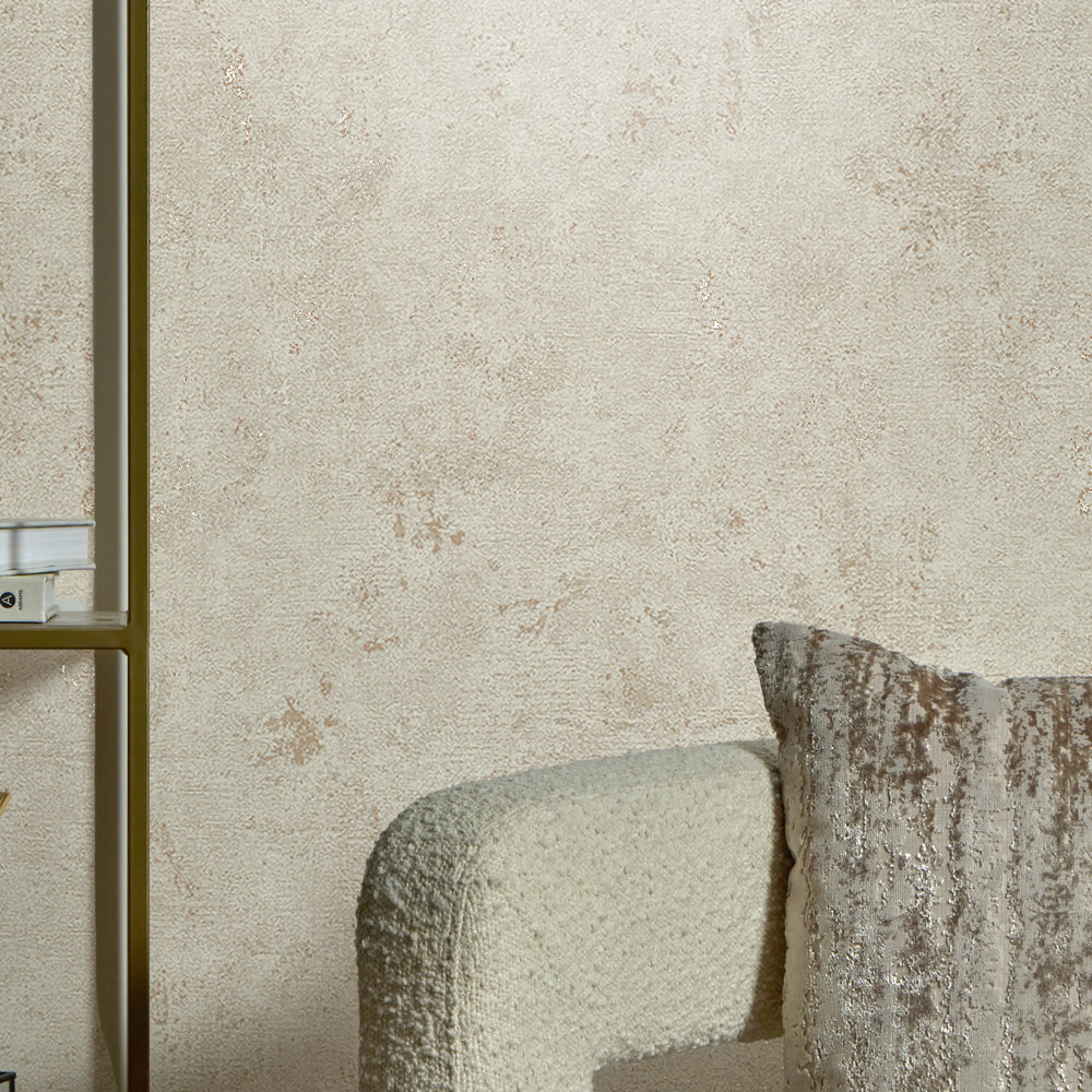 Malmo Wallpaper in Ivory with Gold Metallic