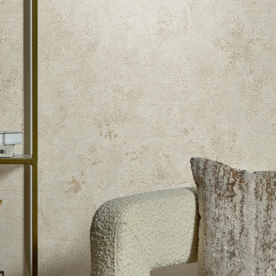 Malmo Wallpaper in Ivory with Gold Metallic